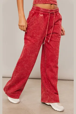 PRETTYLITTLETHING Washed Oversized Low Rise Wide Leg Joggers