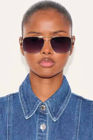 PRETTYLITTLETHING Lens Squared Aviator Sunglasses