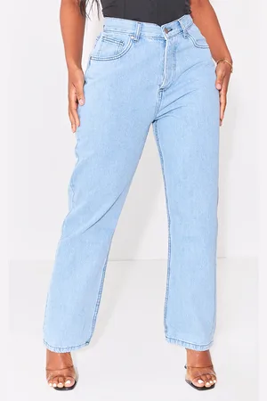 PRETTYLITTLETHING Shape Vintage V Front Waistband Straight Leg Jeans