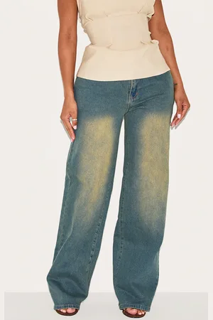 PRETTYLITTLETHING Shape Vintage Wash Hourglass Stretch High Waisted Straight Leg Jeans