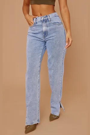 PRETTYLITTLETHING Petite Split Hem Jean