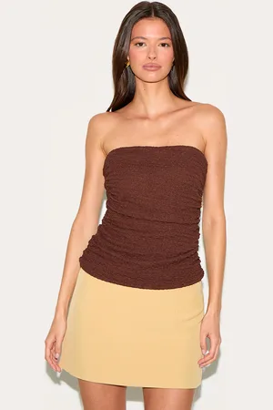 PRETTYLITTLETHING Textured Double Layer Bandeau Top