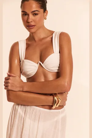 PRETTYLITTLETHING Cream Ruched Underwired Bikini Top