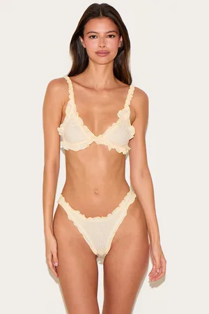 PRETTYLITTLETHING Woven Frill Triangle Lingerie Set