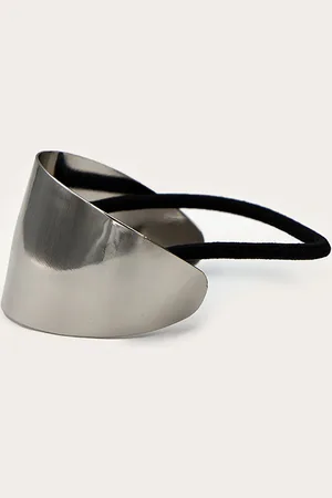 PRETTYLITTLETHING Silver Oversized Metal Detail Hair Bobble