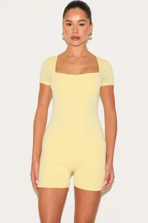 PRETTYLITTLETHING Double Layer Contour Jersey Square Neck Unitard