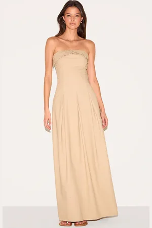 PRETTYLITTLETHING Bandeau Pleated Midaxi Dress