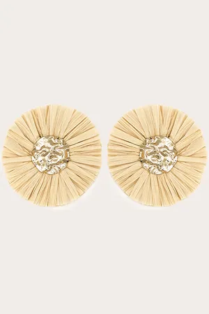 PRETTYLITTLETHING Gold Raffia Oversized Molten Detail Earrings