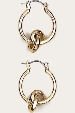 PRETTYLITTLETHING Gold Intertwined Double Hoop Earrings