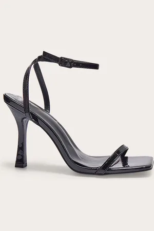 PRETTYLITTLETHING PU Square Toe Barely There Mid Heeled Sandals