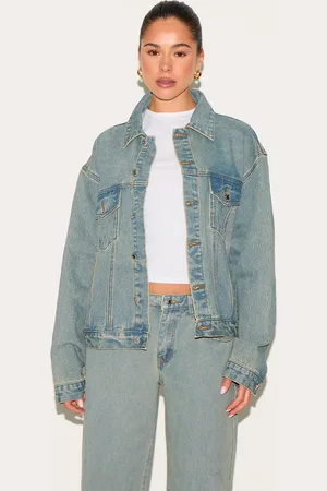PRETTYLITTLETHING Blue Oversized Classic Denim Jacket