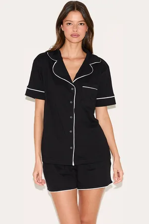 PRETTYLITTLETHING Jersey Piping Short Pj Set