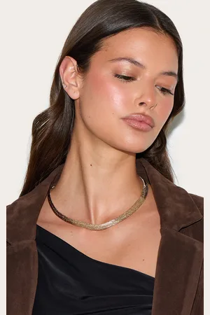 PRETTYLITTLETHING Gold Thick Sparkle Snake Chain Necklace