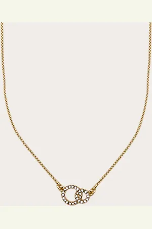 PRETTYLITTLETHING Real Gold Plated Paved Circle Link Necklace