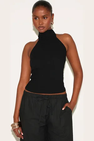 PRETTYLITTLETHING Halterneck Lightweight Woven Top