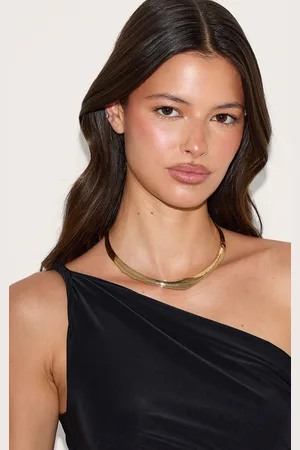 PRETTYLITTLETHING Gold Metal Texture Choker