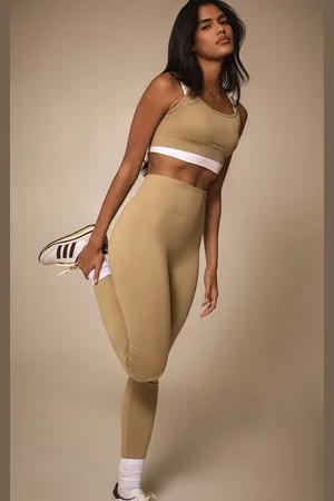 PRETTYLITTLETHING Olive Seamless Line Detail High Waisted Leggings
