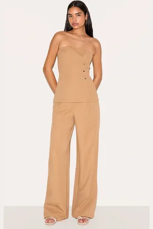 PRETTYLITTLETHING Tall Mid Rise Tailored Wide Leg Trousers