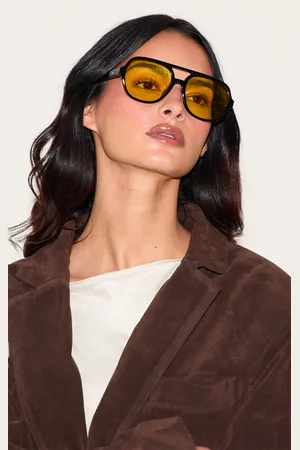 PRETTYLITTLETHING Plastic Frame Coloured Lens Aviator Sunglasses