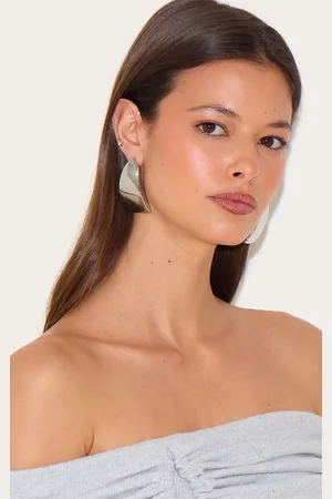 PRETTYLITTLETHING Silver Square Oversized Statement Earrings