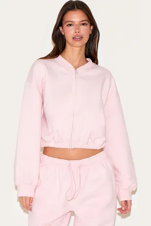 PRETTYLITTLETHING Baby Drawcord Waist Cropped Zip Up Sweatshirt