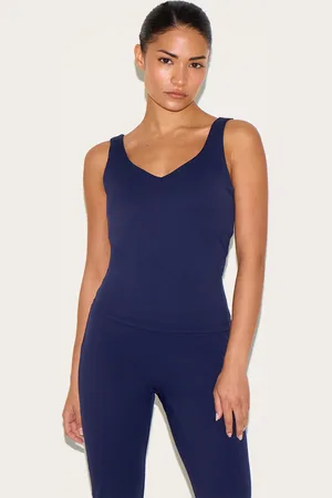 PRETTYLITTLETHING Petite Navy Longline Sculpt Padded Sports Bra