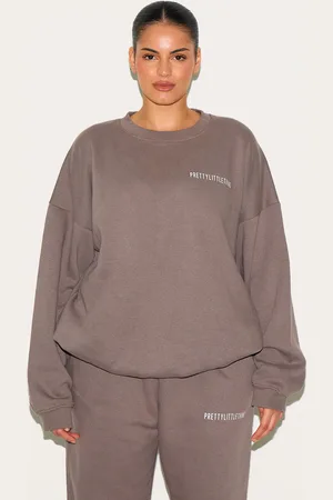 PRETTYLITTLETHING Plus Oversized Slogan Sweater