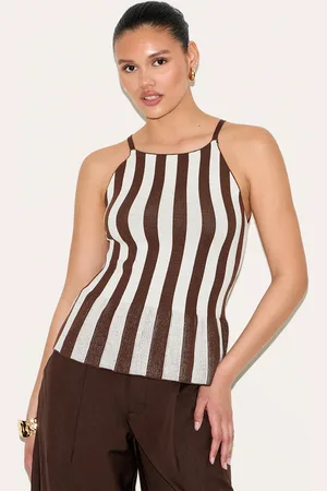 PRETTYLITTLETHING Stripe Peplum Cami Top