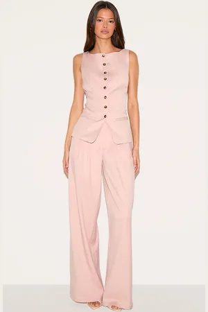 PRETTYLITTLETHING Tailored Woven Pleated Wide Leg Trousers