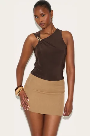 PRETTYLITTLETHING Double Layer Slinky Trim Detail Long Vest Top