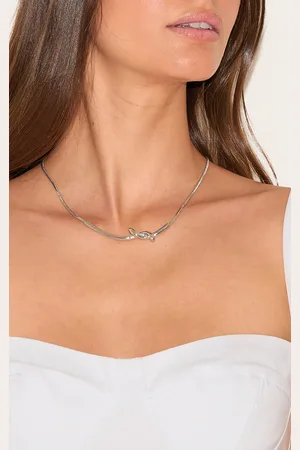 PRETTYLITTLETHING Silver Metal Bar Twist Necklace
