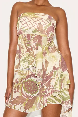 PRETTYLITTLETHING Printed Drape Detail Top
