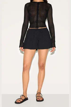 PRETTYLITTLETHING Textured Jersey Drawstring Floaty Shorts