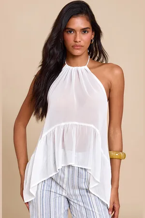 PRETTYLITTLETHING Chiffon Halterneck Top