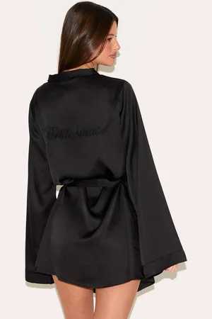 PRETTYLITTLETHING Bridesmaid Embroidered Satin Robe