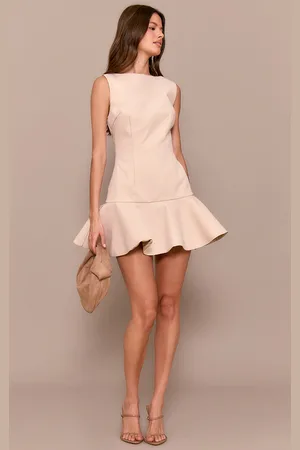 PRETTYLITTLETHING Premium Racer Frill Hem Bodycon Dress