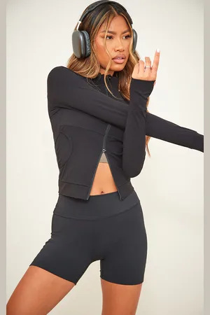 PRETTYLITTLETHING Sculpt Pocket Front Double Zip Up Jacket