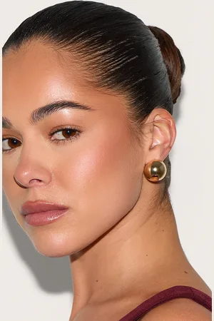 PRETTYLITTLETHING Gold Round Chunky Bevelled Stud Earrings