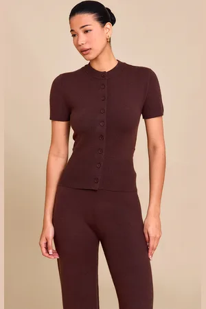 PRETTYLITTLETHING Knit Button Through Top