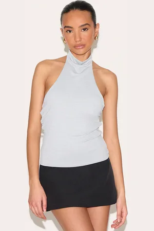 PRETTYLITTLETHING Petite Extreme Halterneck Top