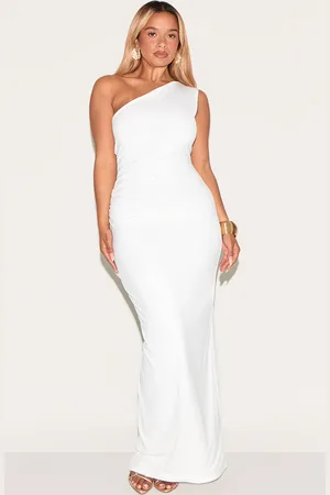 PRETTYLITTLETHING Shape One Shoulder Ruched Side Maxi Dress