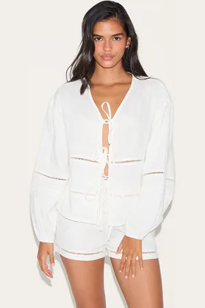 PRETTYLITTLETHING Embroidered Scoop Neck Top