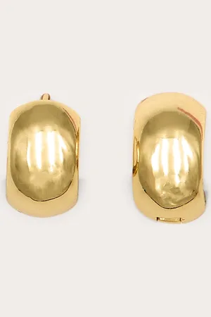PRETTYLITTLETHING Real Gold Plated Wide Thick Small Hoop Earrings