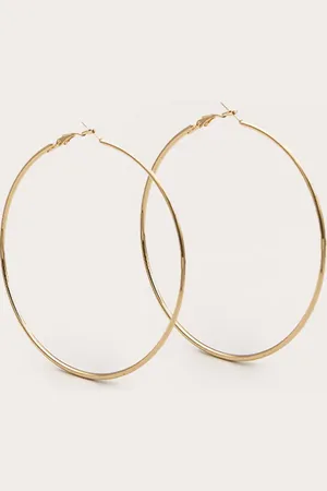 PRETTYLITTLETHING Gold 80mm Large Hoop Earrings