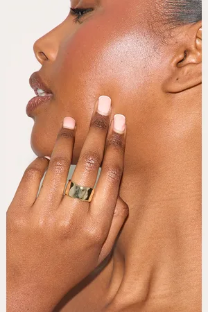 PRETTYLITTLETHING Gold Real Gold Plated Wave Chunky Ring