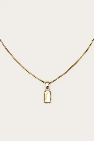 PRETTYLITTLETHING Real Gold Plated Simple Pendant Necklace