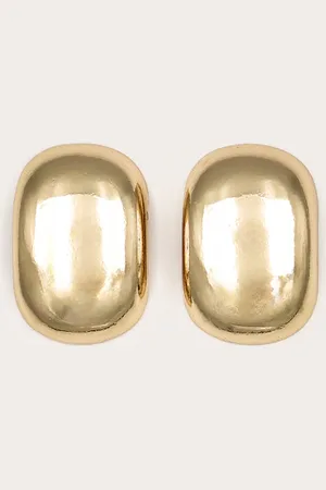PRETTYLITTLETHING Gold Bevelled Rectangular Chunky Stud Earrings