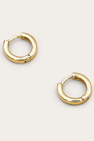 PRETTYLITTLETHING Real Gold Plated Mini Hoop Earrings