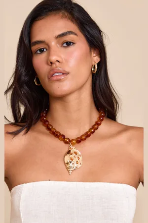 PRETTYLITTLETHING Beaded Abstract Statement Necklace