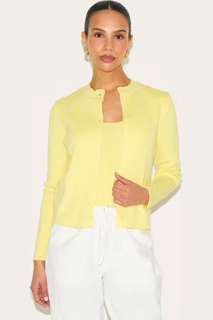 PRETTYLITTLETHING Petite Knitted Button Up Cardigan